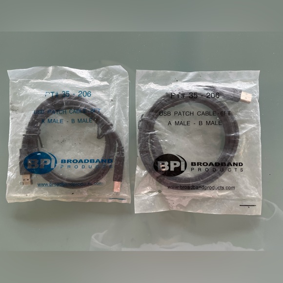 Two 6ft USB 2.0 A-B Male EtherNet Network Router Patch Cable Cord Wire 35-206 - Picture 4 of 4